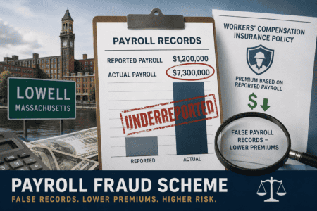 Federal prosecutors said a Lowell staffing agency owner concealed payroll and obtained workers' compensation coverage using false records.